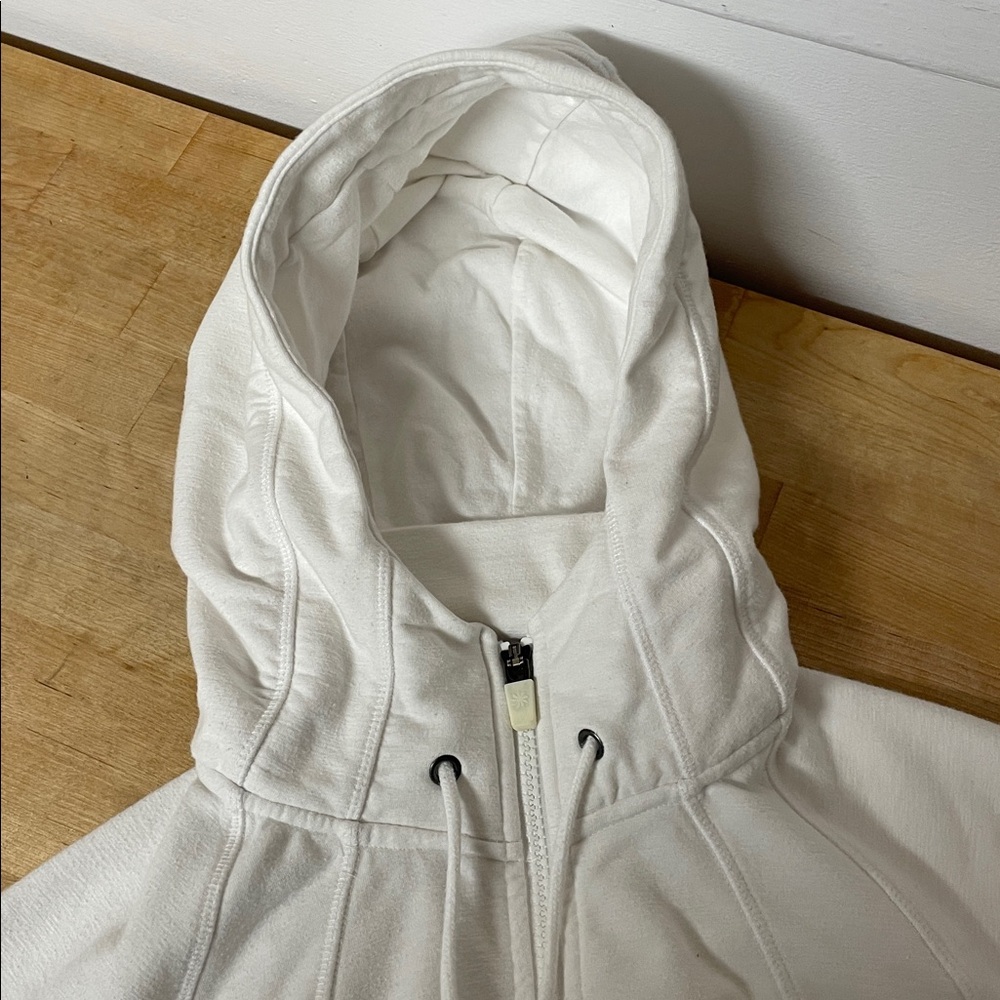 Athleta white full zip athletic golf tennis casual hoodie women’s size medium - Picture 10 of 15